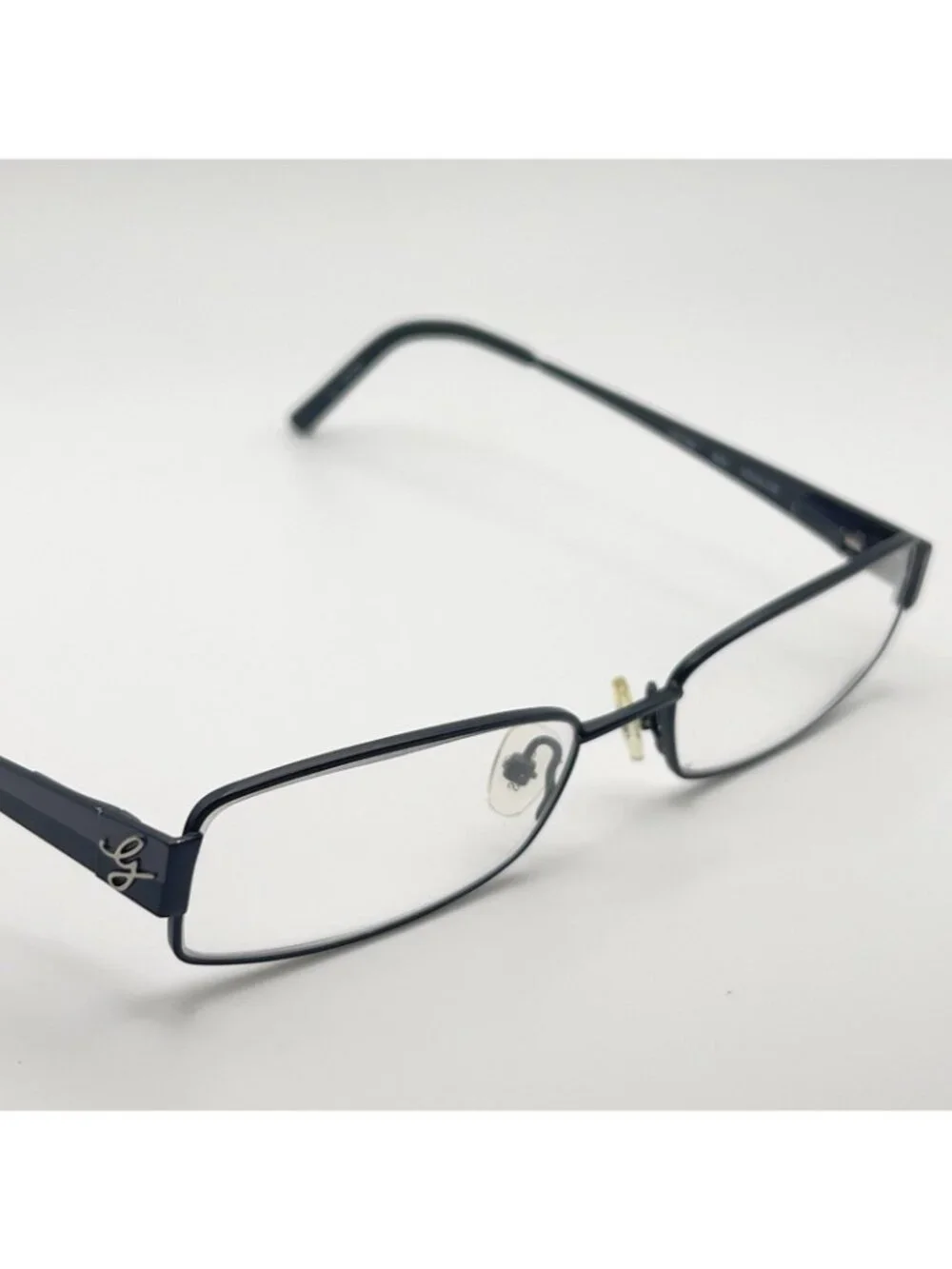 Guess 1581 Eyeglass Frames Rectangle Flex Spring Metal Blk Black 52-16-130 Case